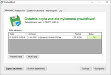 Okno programu OutlookBack